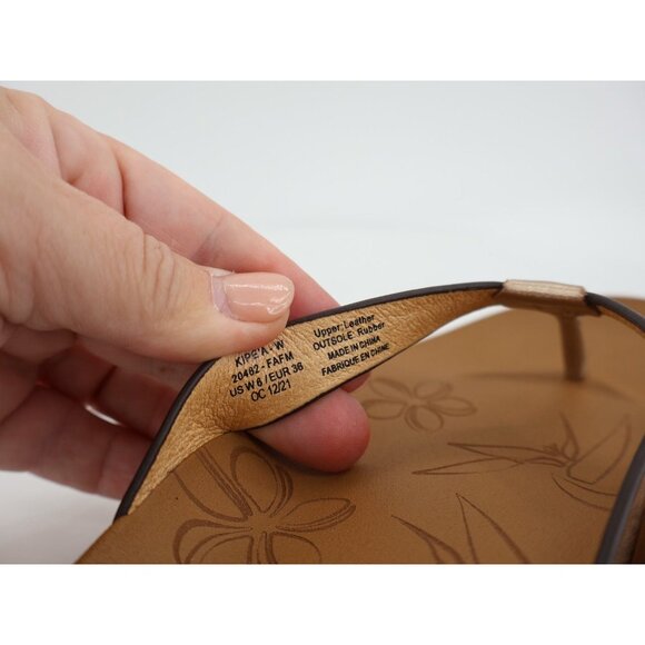 Olukai Kipe'a Slide Sandal Women Size 6 Rose Gold Metallic Thong Flip Flop - Picture 10 of 12